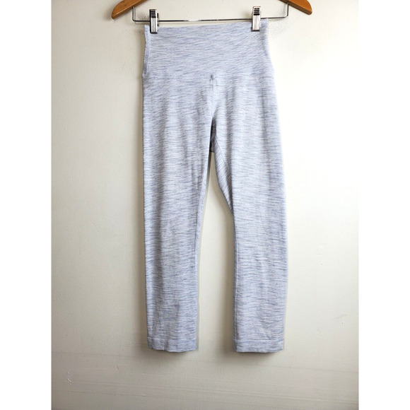 Lululemon 4 Wunder Under High Rise Crop 21” Luxtreme White Stripes LW6AXTS - Picture 11 of 12